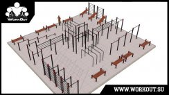 Уличная площадка Воркаут + Паркур (W+P)