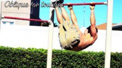 Ab routine on a pull up bar