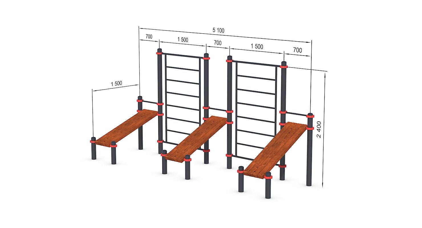 Уличная площадка Воркаут + Паркур (W+P) Уличная площадка Воркаут + Паркур (W+P)